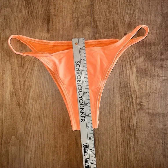 NEW Dixxon Sz M Triangle Micro Bikini Bright Orange Swimsuit Top &‎ Bottom 2 Pc. - Picture 4 of 14